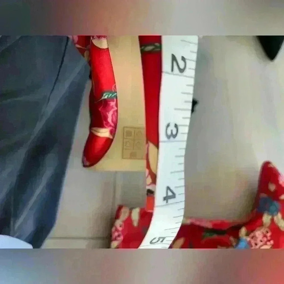 🌸ALDO Cirelle red Floral Print Sock satin Bootie boots 7.5 - Picture 7 of 7